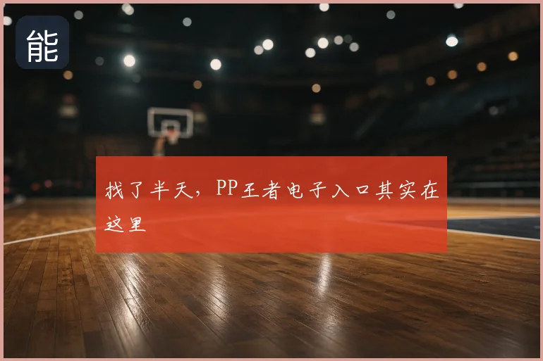 找了半天，PP王者电子入口其实在这里